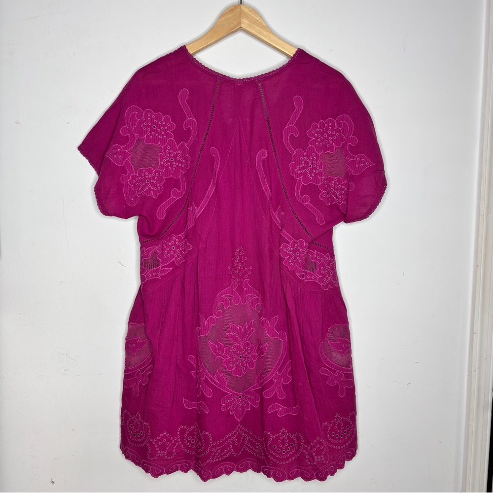 Free‎ People Short Sleeve Serenity Dress in Fuchsia Dragonfruit Punch Size M NWT - Picture 12 of 15
